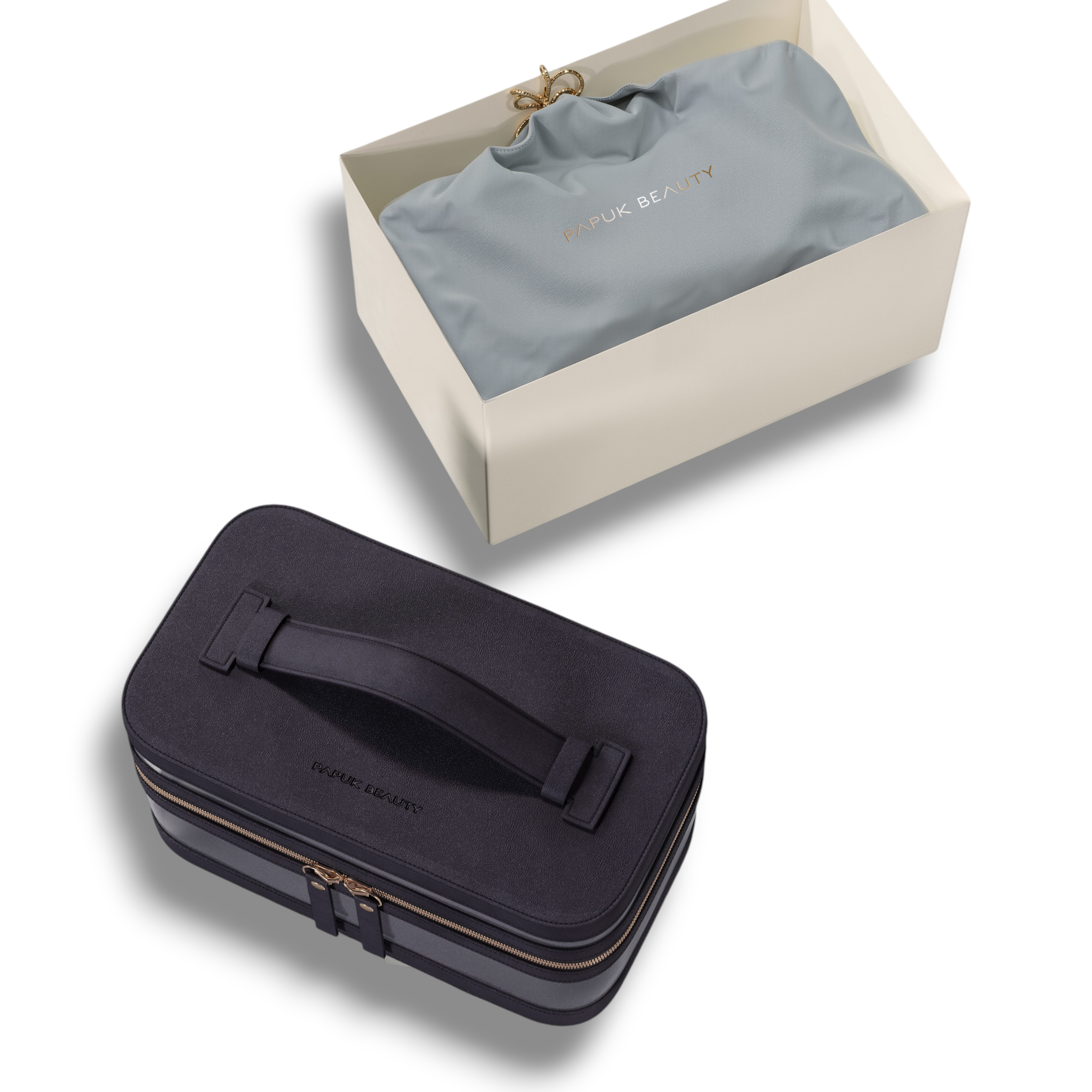 Прозрачная косметичка с ручкой, черная