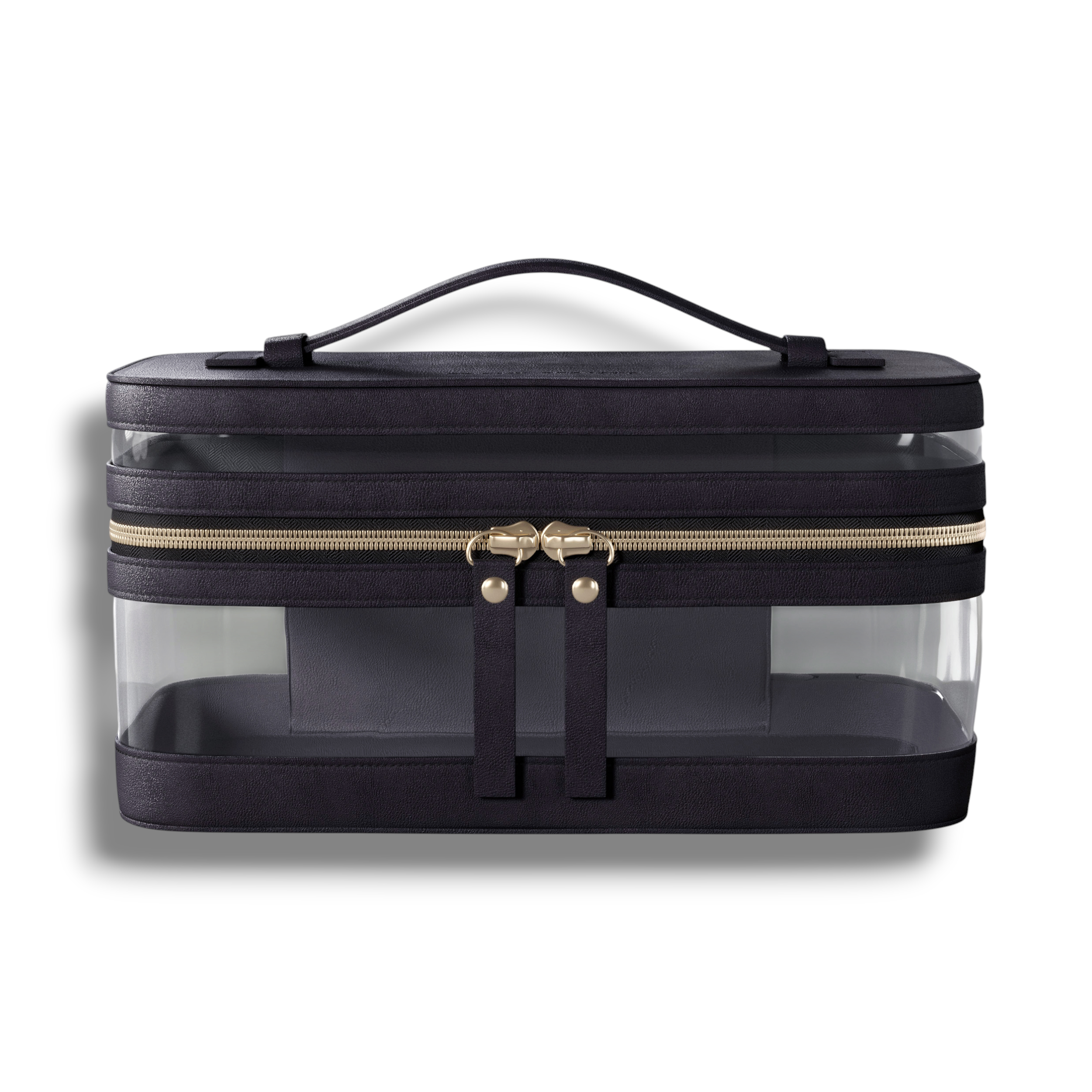 Прозрачная косметичка с ручкой, черная